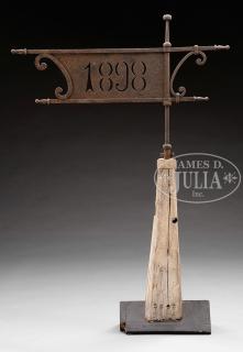 Appraisal: FINE DIMINUTIVE SHEET IRON BANNER WEATHERVANE Circa American The bannerette