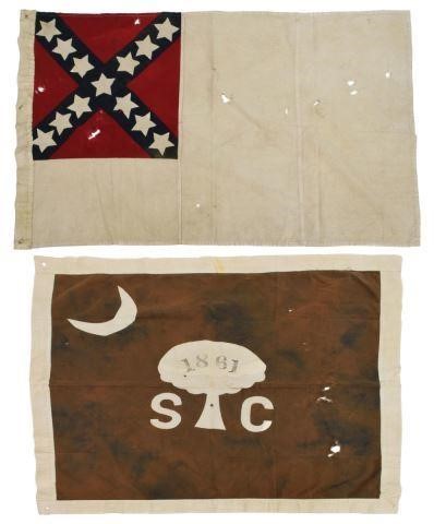 Appraisal: lot of Reproduction Civil War flags including South Carolina state