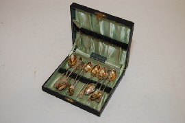 Appraisal: ELEVEN BOXED SILVER SPOONS