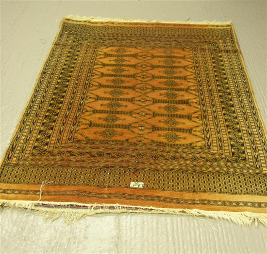 Appraisal: Afghan style red-ground rug multiple borders the centre with repeating