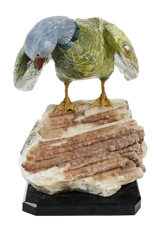 Appraisal: German Carved Gemstone Figure of a Duck th century carved