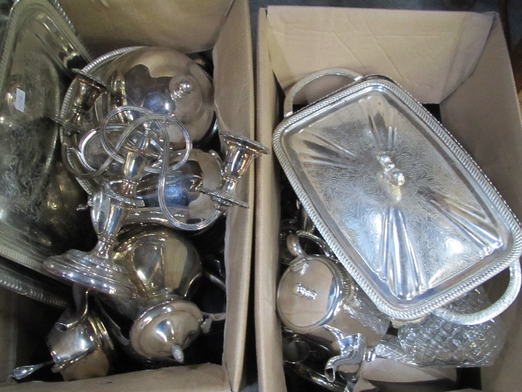 Appraisal: Lot comprising two boxes of plated items