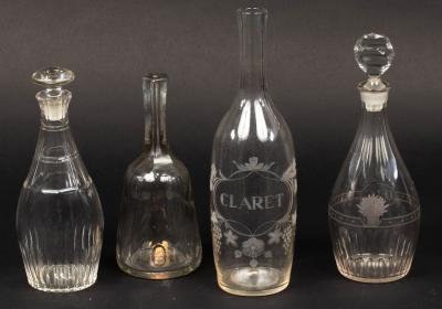 Appraisal: An engraved glass carafe named for Claret in a union