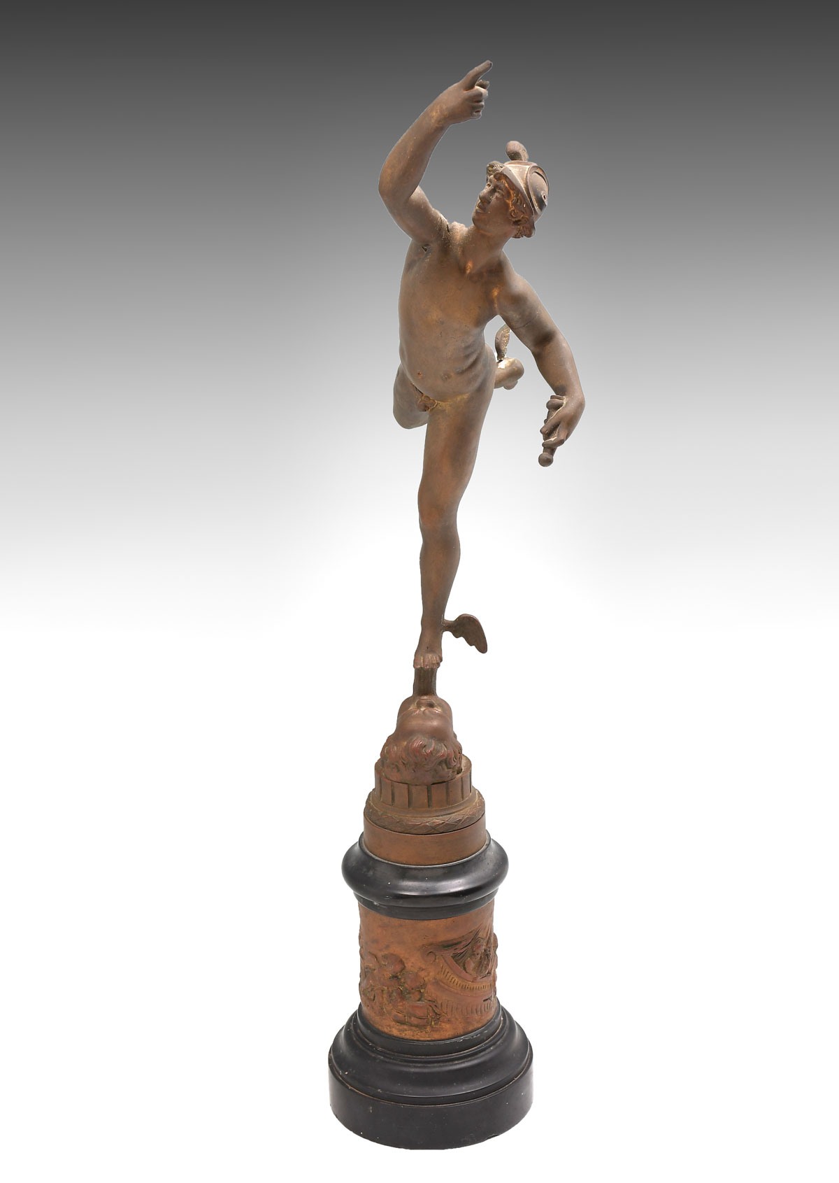 Appraisal: GRAND TOUR MERCURY BRONZE AFTER THE ANTIQUE '' in height