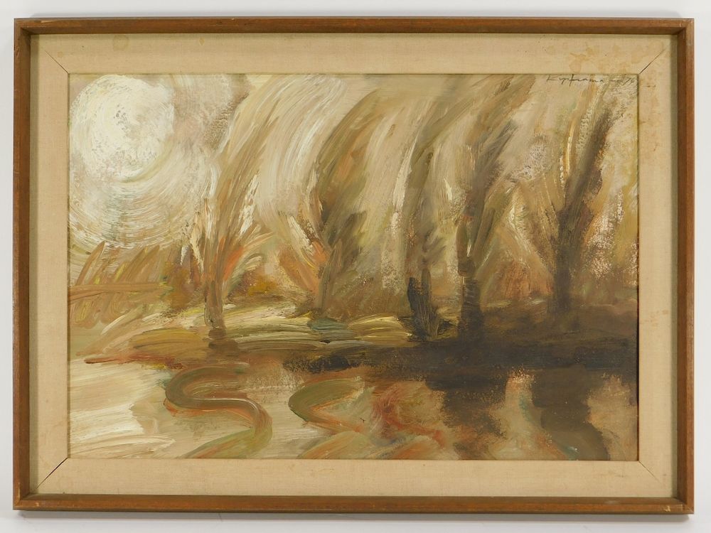 Appraisal: Lawrence Kupferman Abstract Landscape Painting Lawrence Kupferman Massachusetts - Modernist