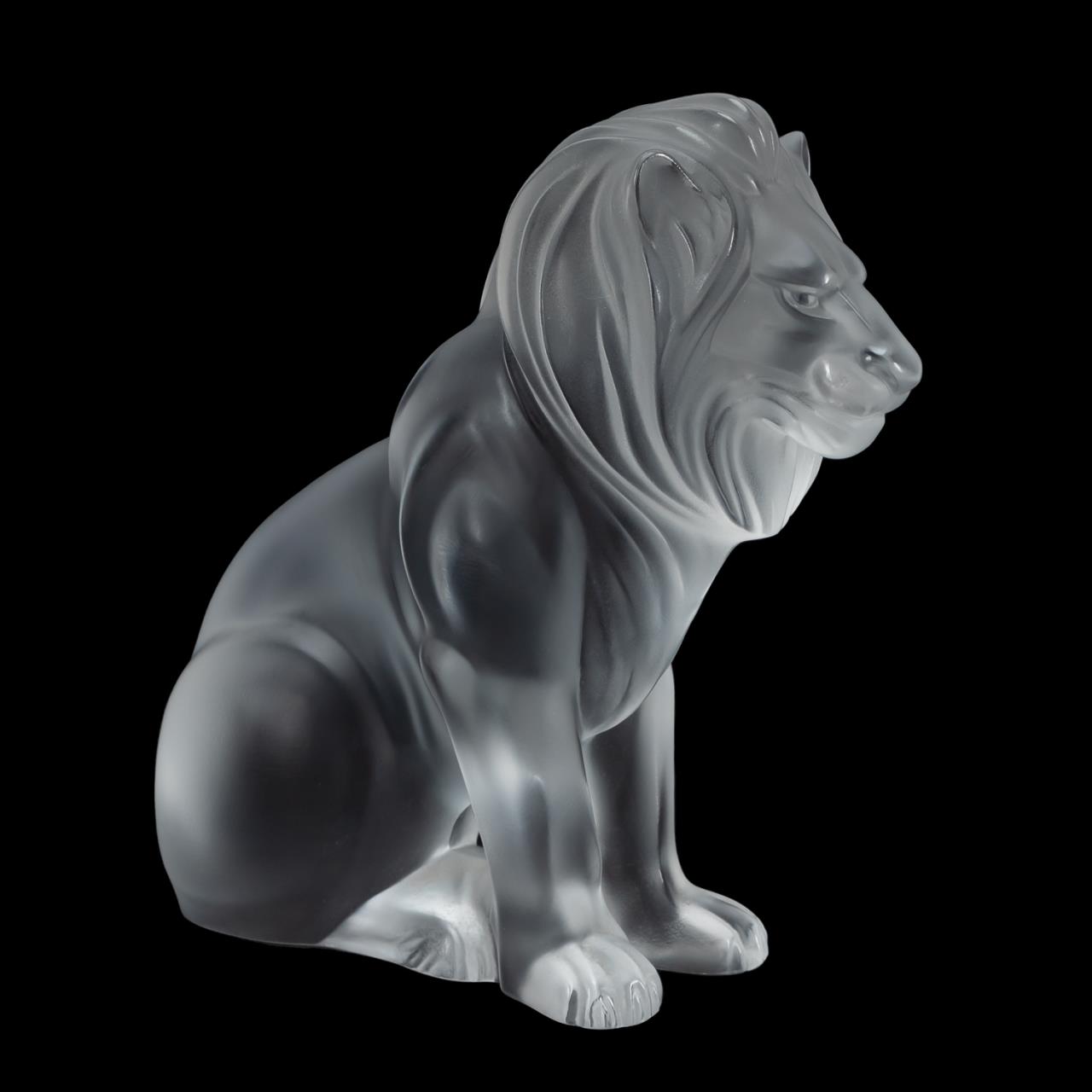 Appraisal: LALIQUE CRYSTAL BAMARA LION FIGURINE Lalique French frosted crystal sculpture