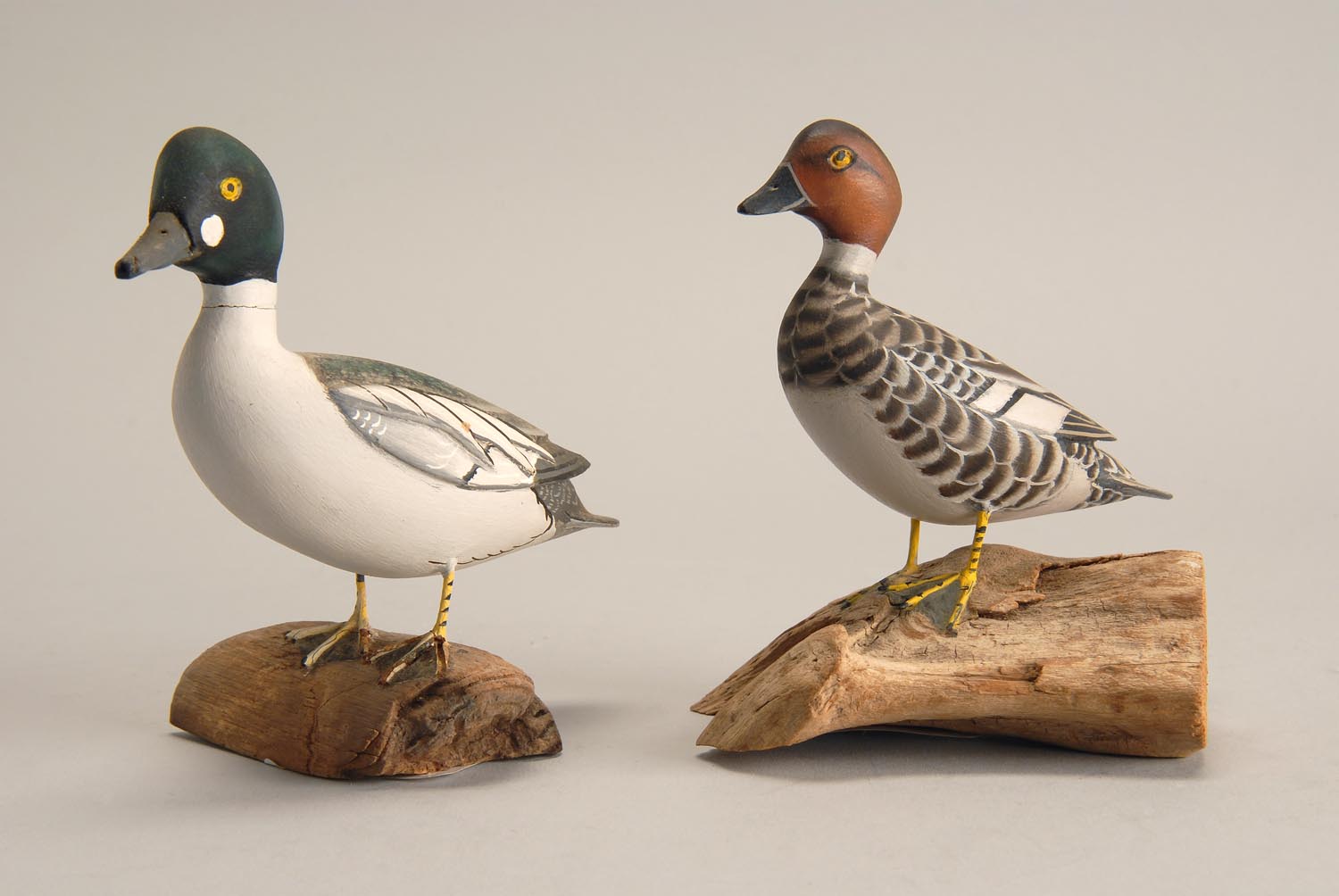 Appraisal: PAIR OF MINIATURE GOLDENEYES By James Lapham of Dennis Port