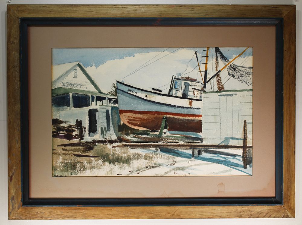 Appraisal: American School Ponce De Leon Inlet Harbor Scene American School