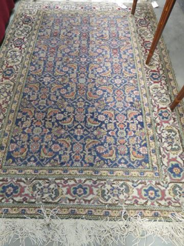 Appraisal: Tabriz Style Silk Handmade Rug elaborate floral blue field sort