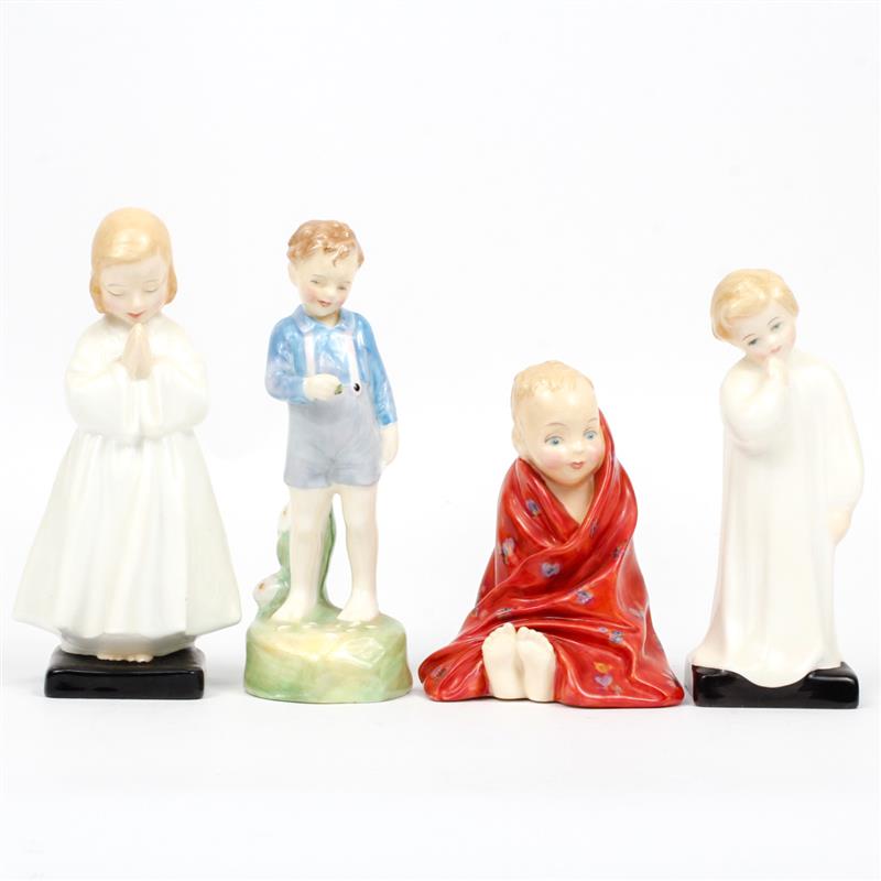 Appraisal: Group of four Royal Doulton porcelain child baby figures including