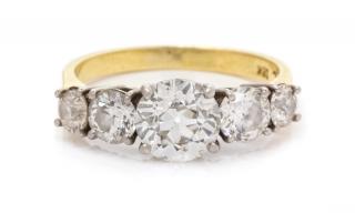 Appraisal: An Karat Yellow Gold Platinum and Diamond Ring dwts An