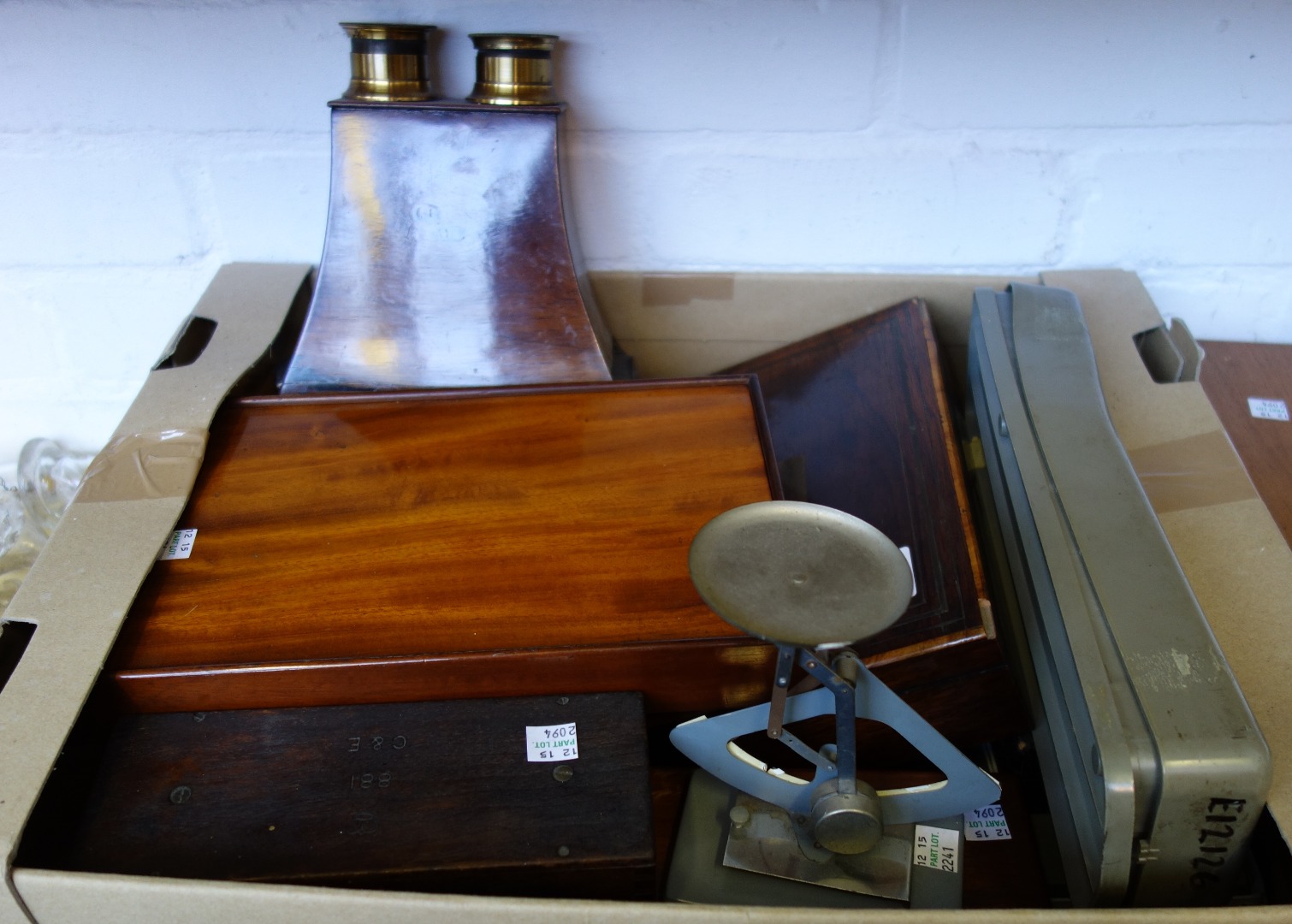 Appraisal: A rosewood and brass inlaid cased engineers drawing set late