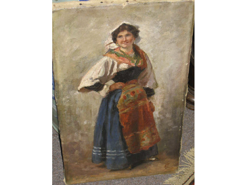 Appraisal: ALBERICA CONTINENTAL SCHOOL EARLY TH CENTURY Portrait of a gypsy