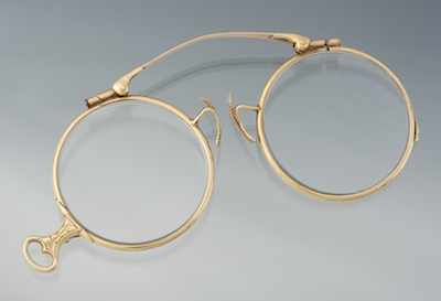 Appraisal: A Pair of k Gold Pince-nez k yellow gold Pince-nez