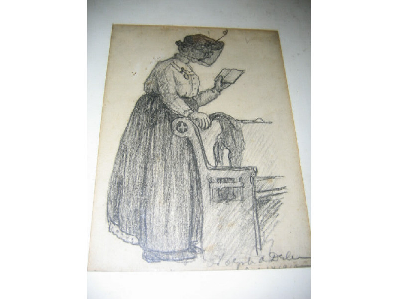 Appraisal: ADOLF ARTHUR DEHN AMERICAN - Woman reading graphite on paper