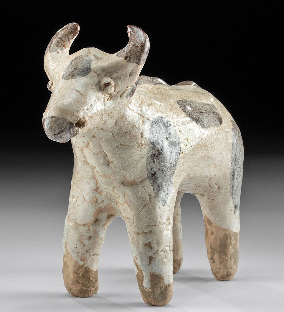 Appraisal: th C Thai Sukhothai Glazed Pottery Cow ex-Museum Southeast Asia