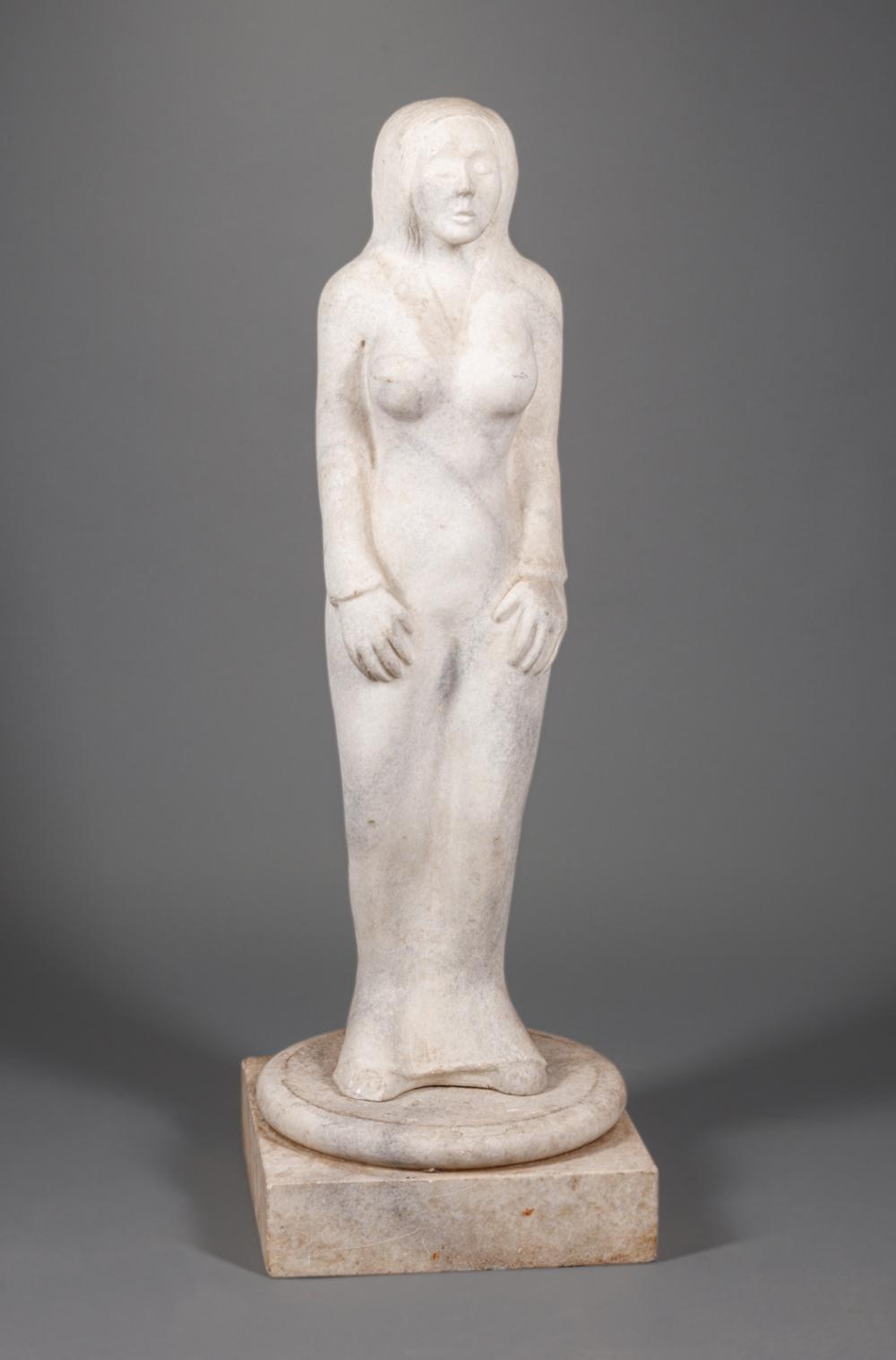 Appraisal: Modernist Marble of a Standing Female th c h in