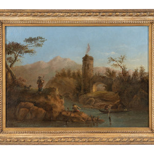 Appraisal: Continental School th th Century Landscape with Ruins and Figures