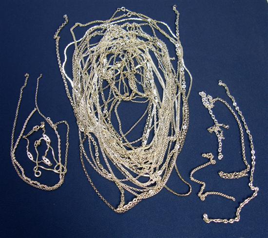 Appraisal: Quantity of silver coloured metal chains