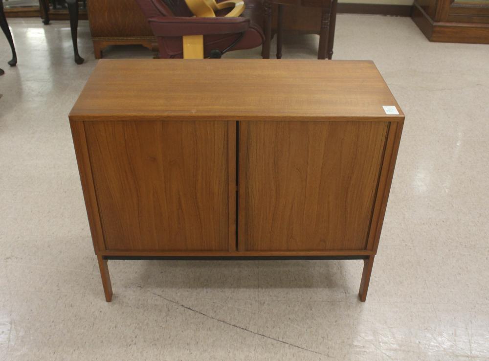 Appraisal: DANISH MID-CENTURY MODERN SIDE CABINET having an interior wood shelf