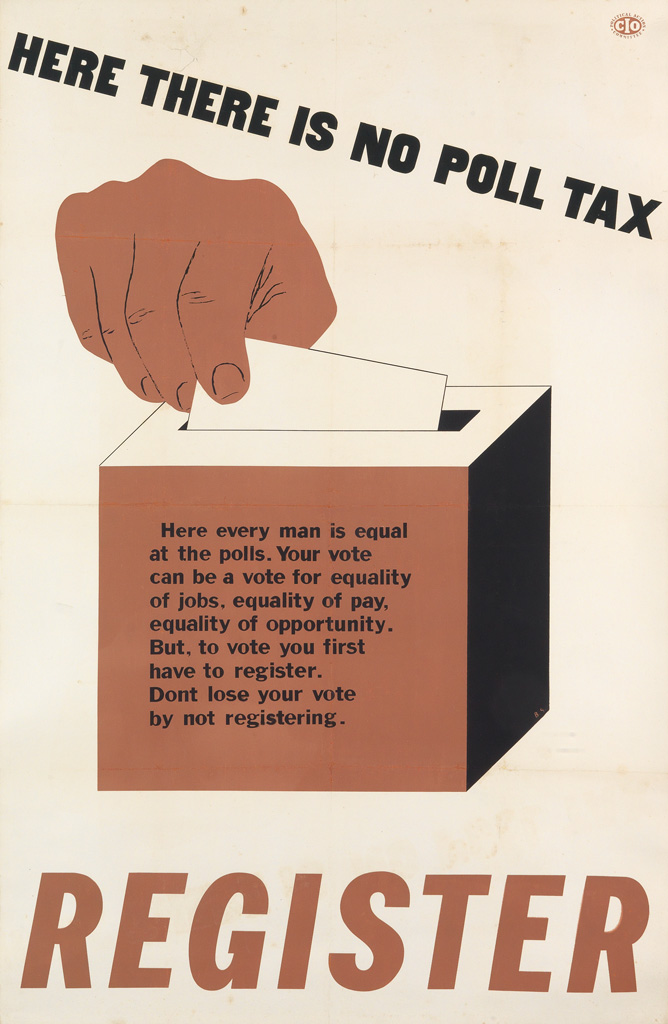 Appraisal: BEN SHAHN - HERE THERE IS NO POLL TAX REGISTER