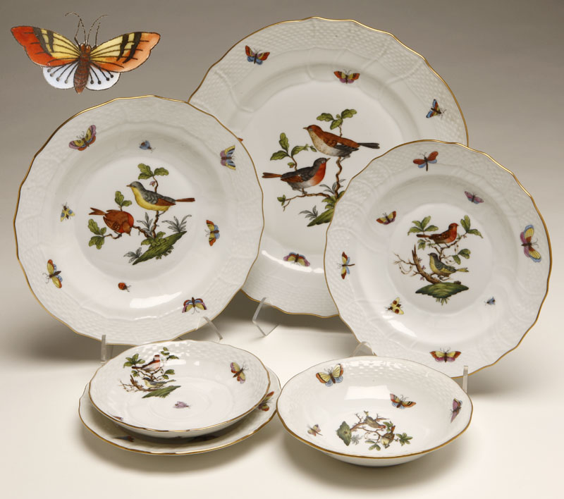 Appraisal: A Herend 'Rothschild Bird' pattern porcelain dinner service for eight