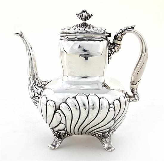 Appraisal: Whiting sterling coffeepot New York early th century urn finial