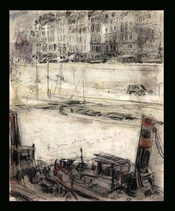 Appraisal: EVERETT SHIN - PONT NEUF Charcoal on paper x in