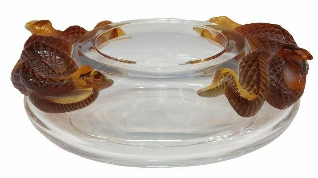 Appraisal: French Lalique Serpents round bowl designed by Marie-Claude Lalique French