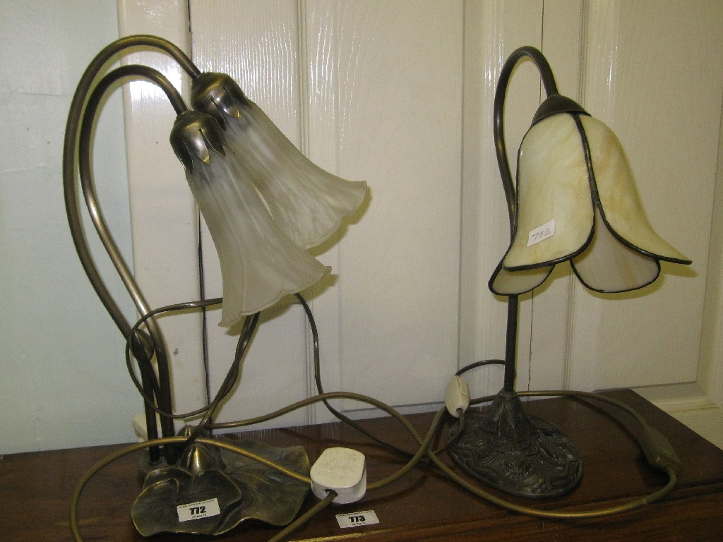 Appraisal: lot comprising two reproduction table lamps