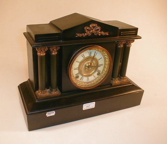 Appraisal: A thC Ansonia mantel clock of architectural form with eight-day