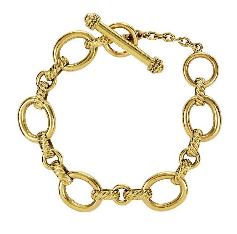 Appraisal: Elizabeth Locke kt Bracelet fancy link chain stamped K and