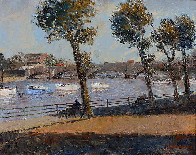 Appraisal: JAMES DRING - 'Putney Bridge' signed oils on board x