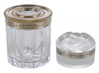 Appraisal: Lalique Glass Box Jar France th century Lalique snake box