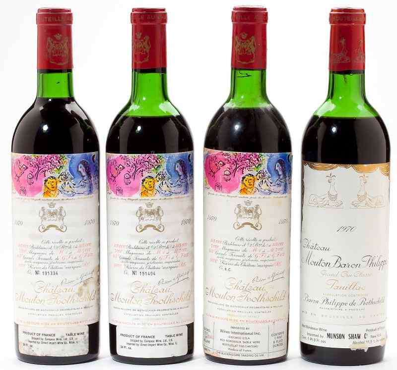 Appraisal: Chateau Mouton Mouton-B Philippe Rothschild total bottlesVintage Mouton Rothschild Pauillac