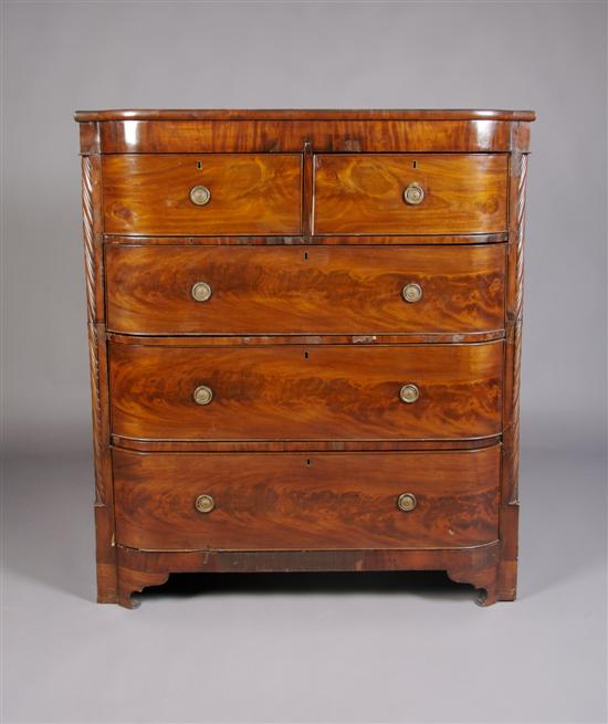 Appraisal: An American Mahogany Classical Chest of Drawers Height x width