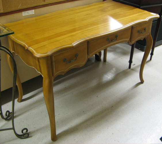 Appraisal: PROVINCIAL STYLE WRITING TABLE AND WITH CHAIR Ethan Allen Furniture