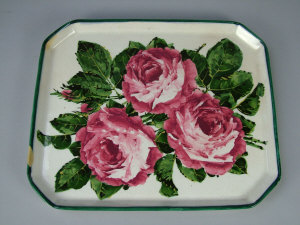 Appraisal: A large Wemyss dressing table tray decorated with cabbage roses