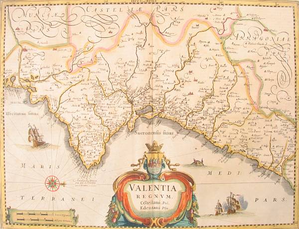 Appraisal: Map--Spain Jansson Jan attrib Valentia Regnum Amsterdam c Copper-engraved map