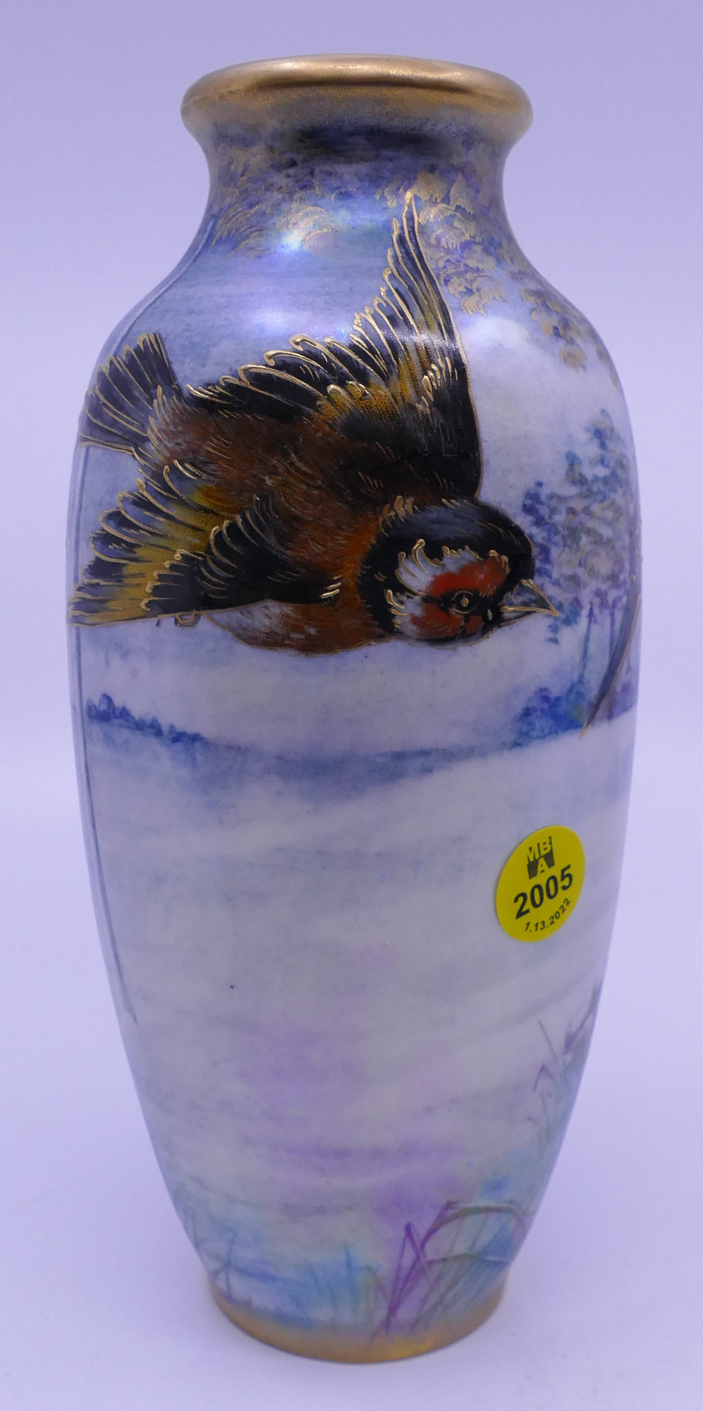 Appraisal: Turn Austrian Landscape with Birds Vase- ''