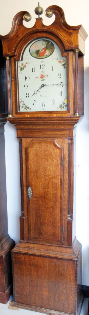 Appraisal: A thC mahogany and oak long case clock the cm