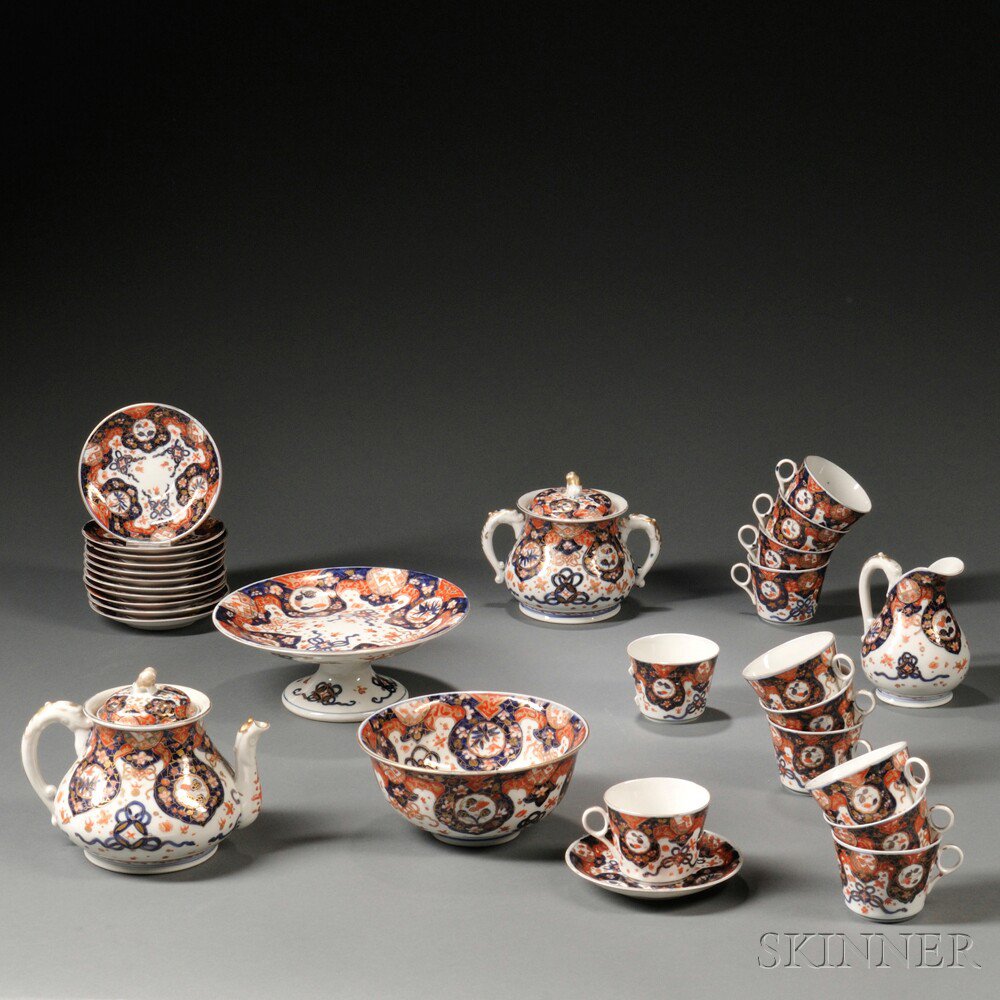 Appraisal: Imari Tea Service Set Japan th century twelve cups with