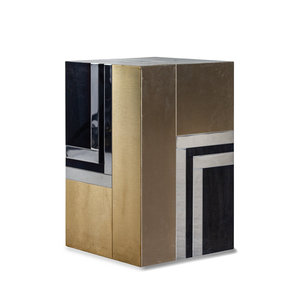 Appraisal: A Brushed and Polished Metal Side Table in the Style