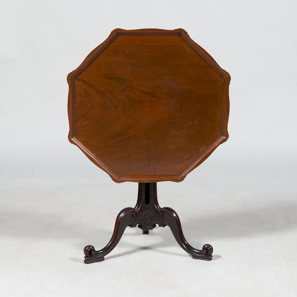 Appraisal: George III Mahogany Tripod Table x in diam Property from