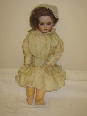 Appraisal: A Simon and Halbig bisque headed doll with blue lashed