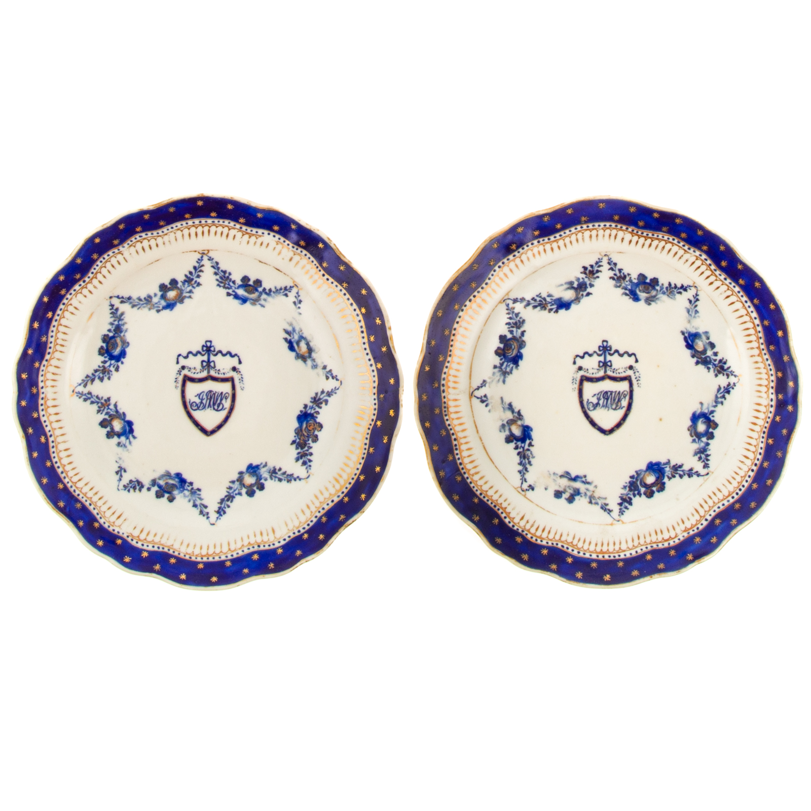 Appraisal: TWO CHINESE EXPORT NEW YORK MARKET WATSON PLATES Qianlong Era