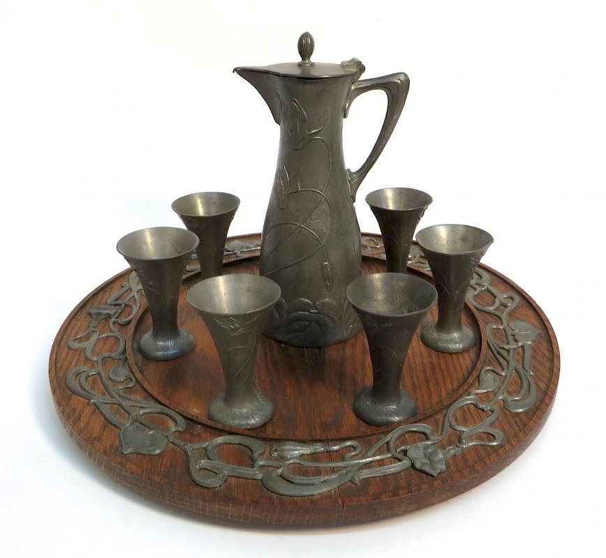 Appraisal: Art Nouveau Drinking Set Art Nouveau Drinking Set Description A