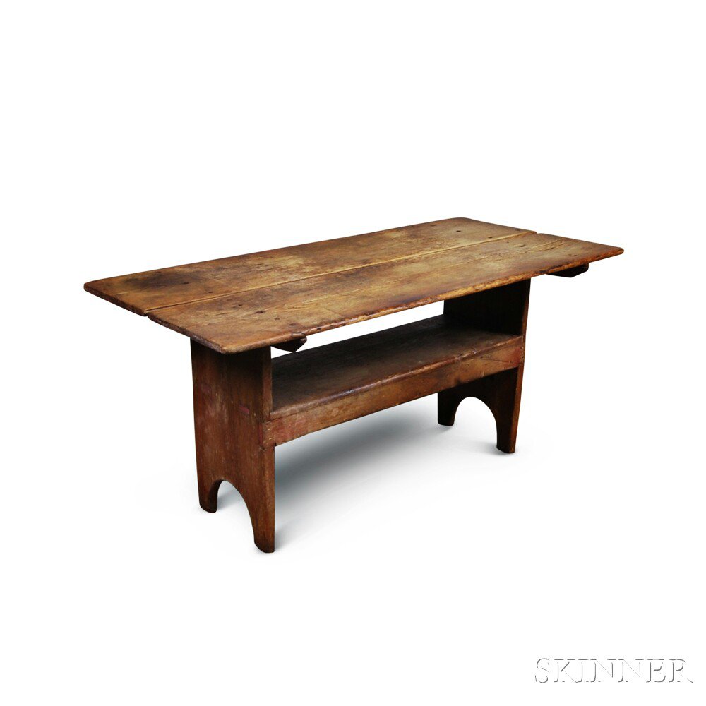 Appraisal: Country Pine Hutch Table America th century with a rectangular