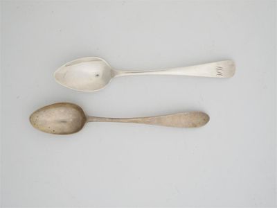 Appraisal: Scottish provincial two George III teaspoons by John Keith Banff