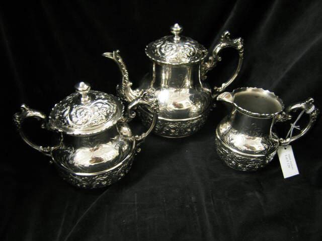 Appraisal: Pc Victorian Silverplate Tea Set by Derby Silver Company rococo